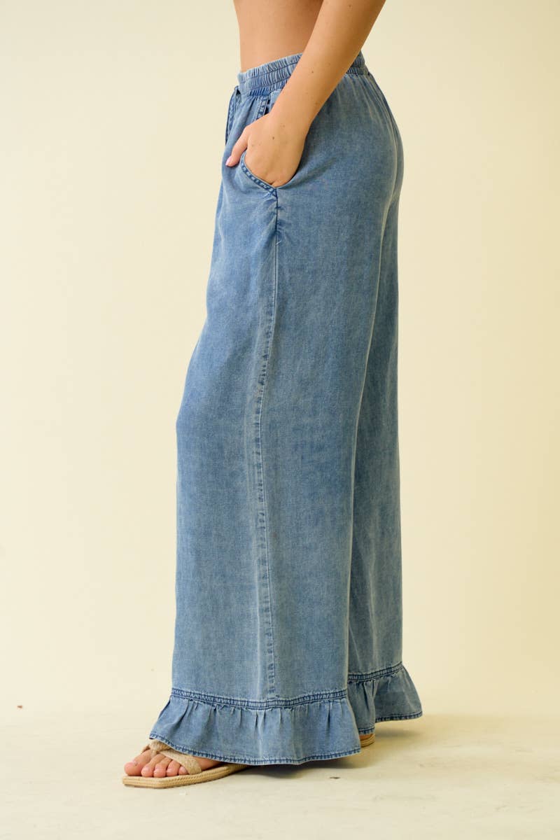 Blue Skies Ruffle Pants