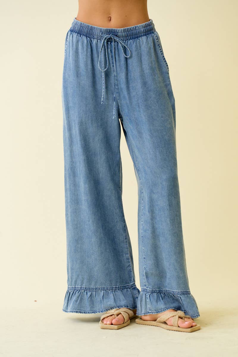 Blue Skies Ruffle Pants