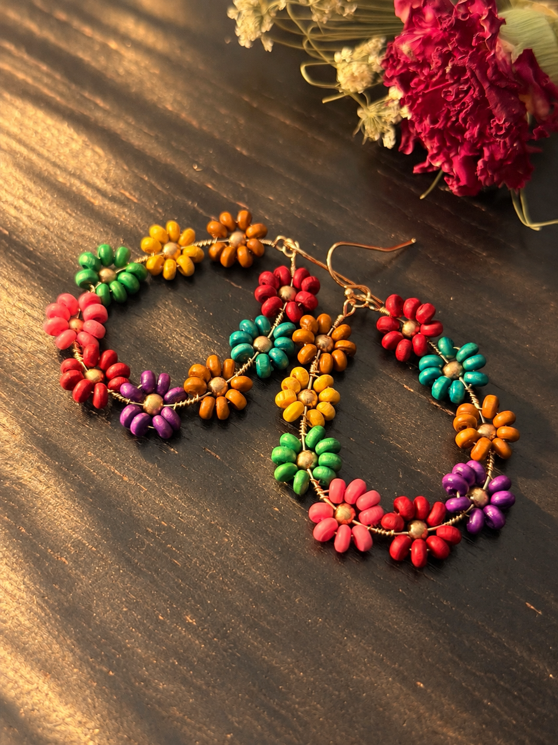 Daisy Hoop Earrings