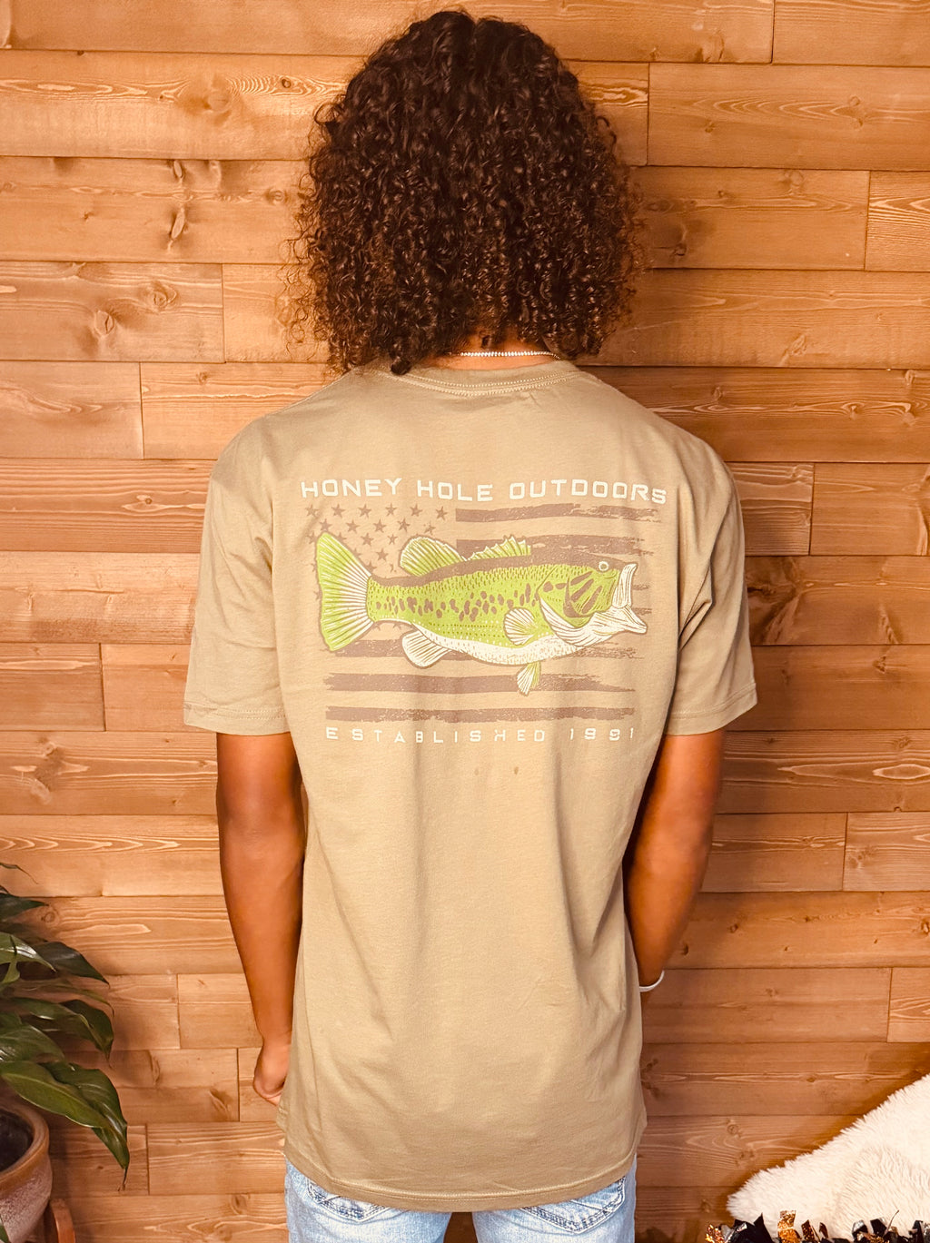 Honey Hole Outdoors Bass Flag Tee