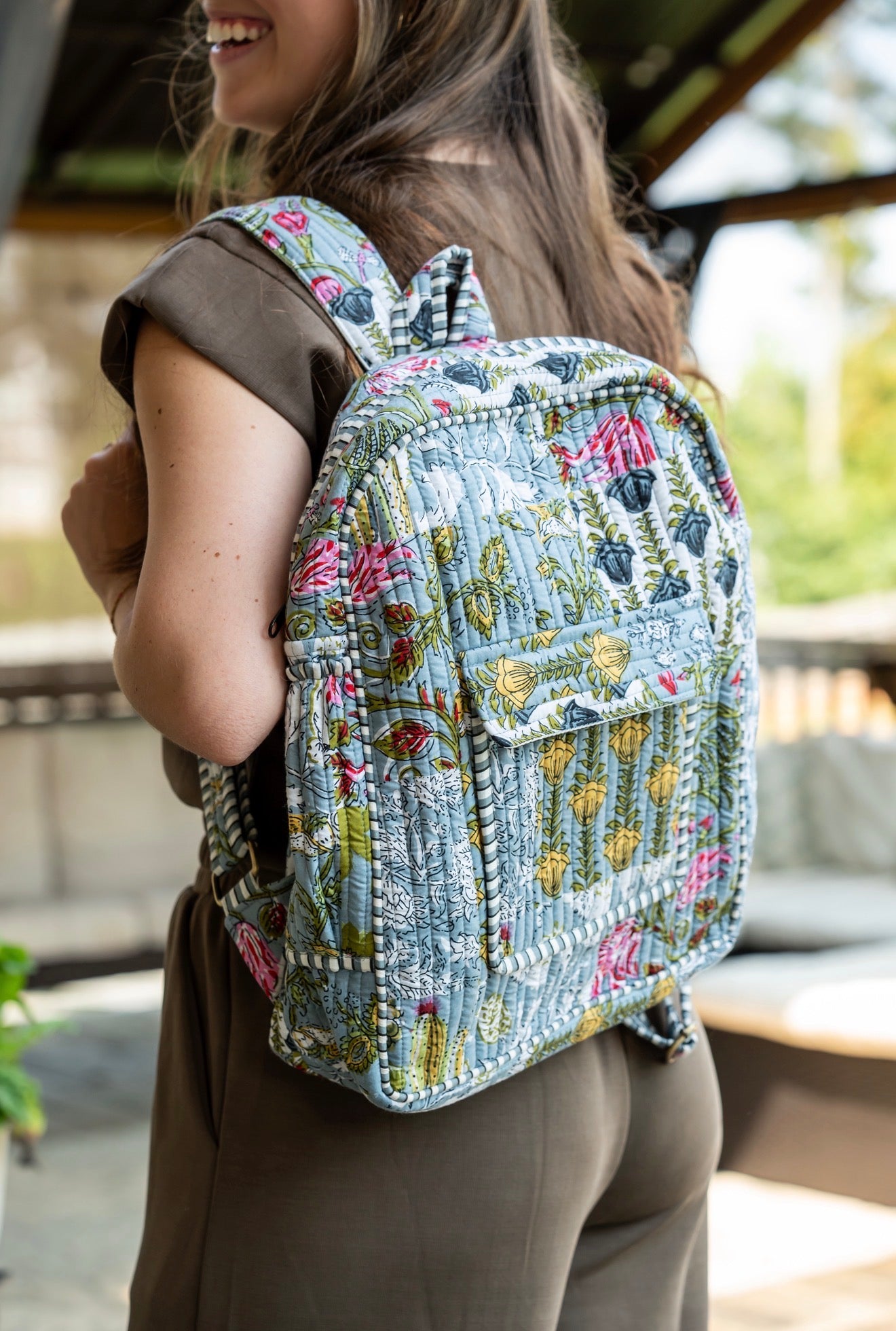 The Rambling Rose Quilted Backpack