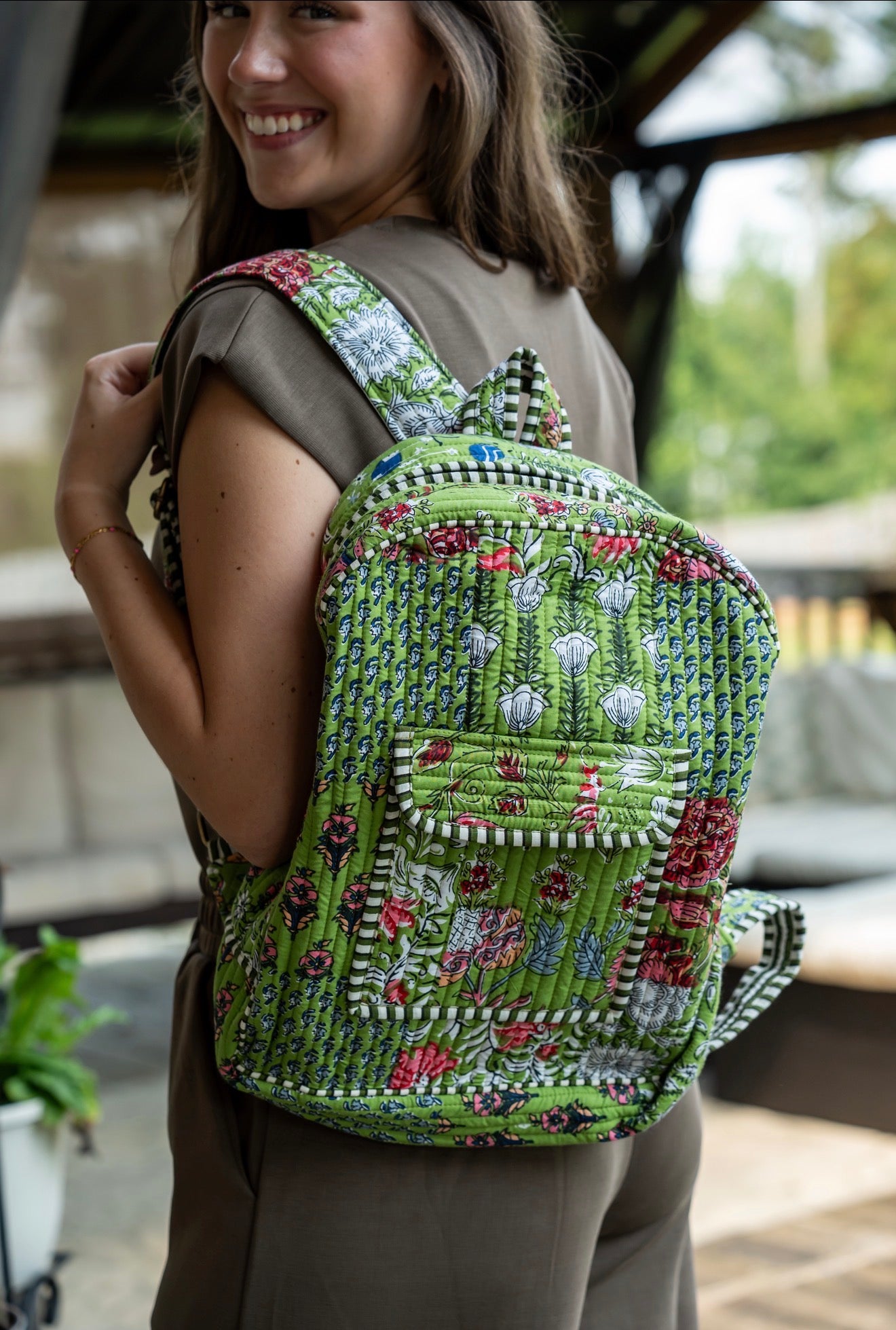 The Rambling Rose Quilted Backpack