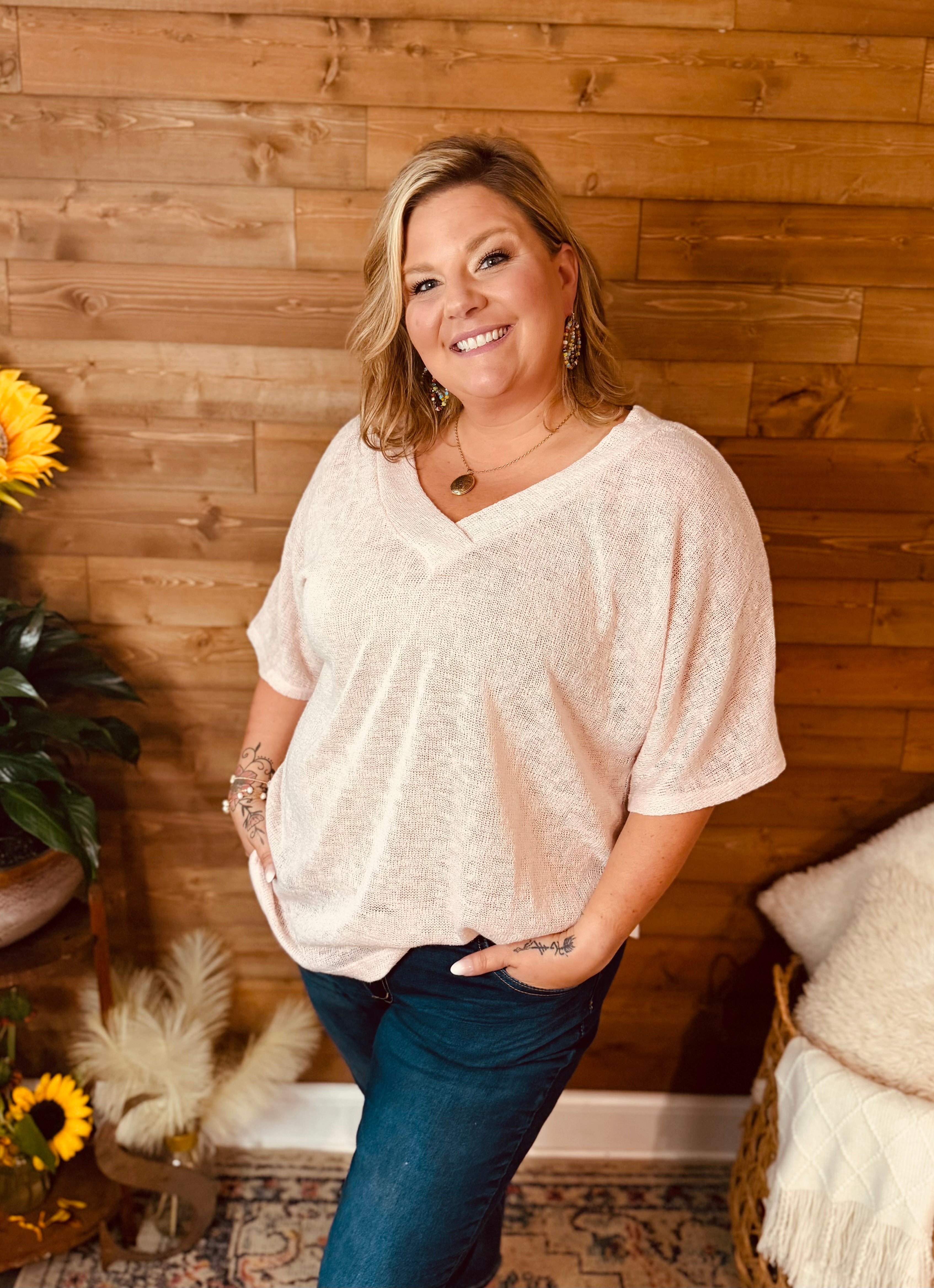 Blush Breeze Knit Top