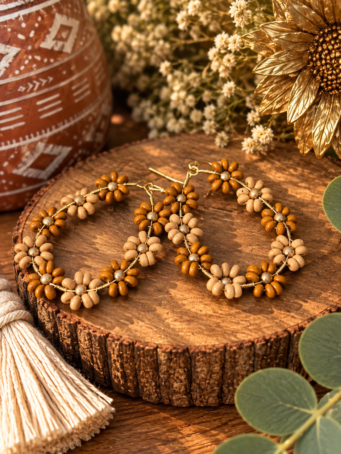 Daisy Hoop Earrings