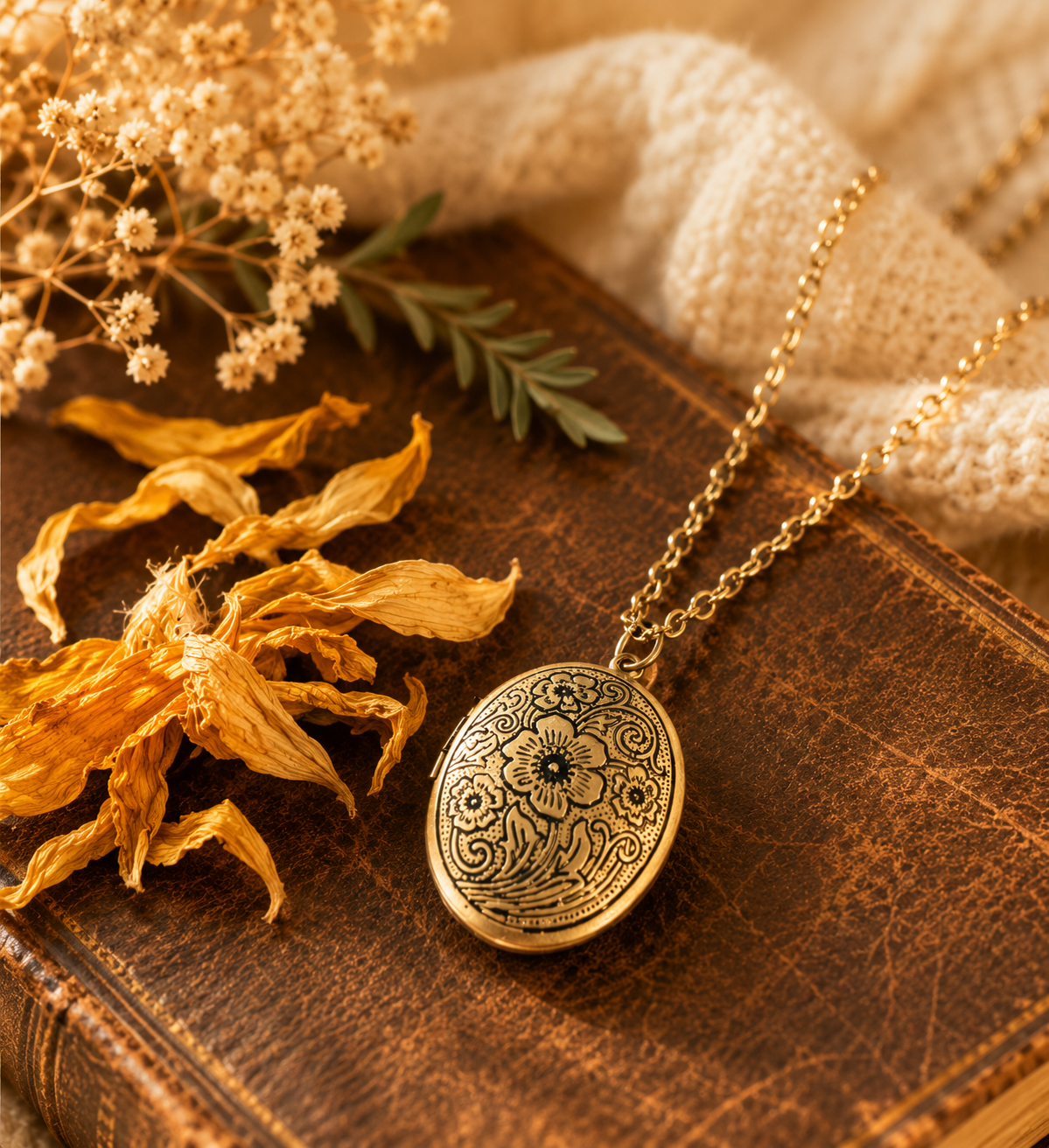 Wildflower Keepsake Locket Necklace